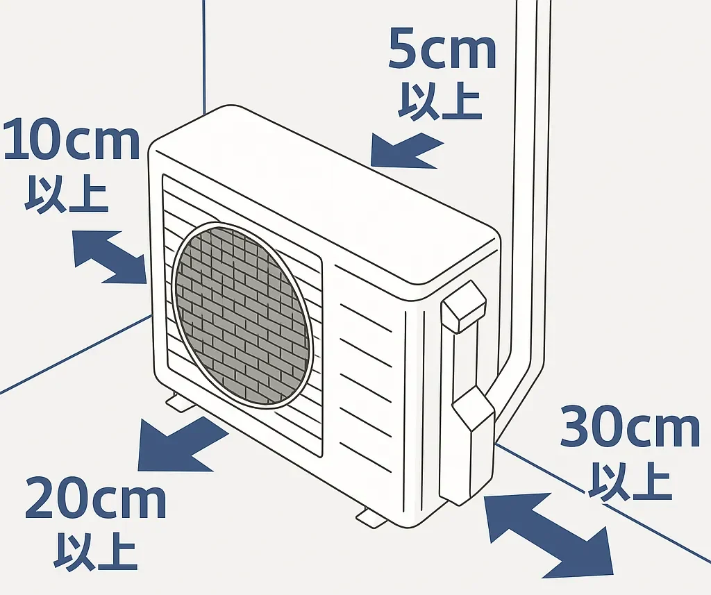 エアコン室外機設置環境についての図